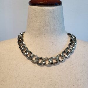 Lane Bryant Curb Link Necklace With Pave Stones